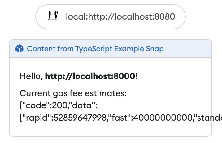 Gas estimation dialog