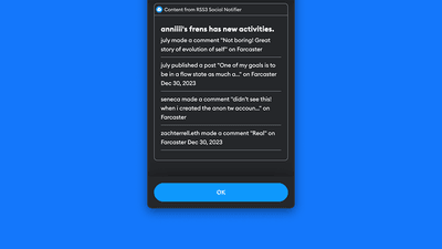 Screenshot for RSS3 Social Notifier